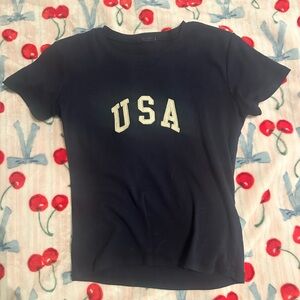 Brandy Melville Navy Blue USA Tee
